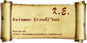 Kelemen Erzsébet névjegykártya